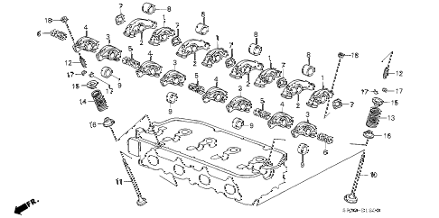1994 civic DX 3 DOOR 4AT VALVE - ROCKER ARM (1) diagram 1994 civic DX 3 DOOR 4AT VALVE - ROCKER ARM (1) diagram