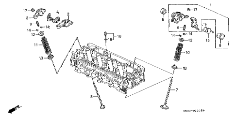 1994 civic VX 3 DOOR 5MT VALVE - ROCKER ARM (2) diagram 1994 civic VX 3 DOOR 5MT VALVE - ROCKER ARM (2) diagram