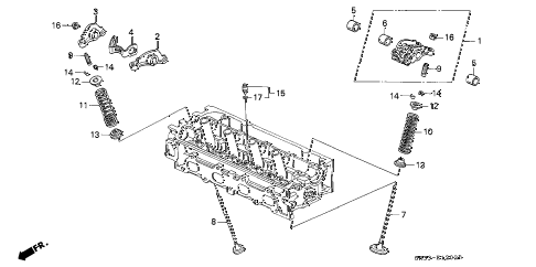 1994 civic SI(ABS) 3 DOOR 5MT VALVE - ROCKER ARM (3) diagram 1994 civic SI(ABS) 3 DOOR 5MT VALVE - ROCKER ARM (3) diagram