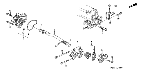 1994 civic DX 3 DOOR 5MT WATER PUMP - THERMOSTAT diagram 1994 civic DX 3 DOOR 5MT WATER PUMP - THERMOSTAT diagram