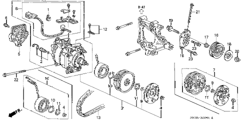 1993 civic SI 3 DOOR 5MT A/C COMPRESSOR (SANDEN) (2) diagram 1993 civic SI 3 DOOR 5MT A/C COMPRESSOR (SANDEN) (2) diagram