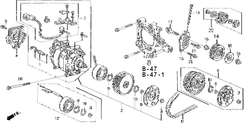 1994 civic CX 3 DOOR 5MT A/C COMPRESSOR (SANDEN) (3) diagram 1994 civic CX 3 DOOR 5MT A/C COMPRESSOR (SANDEN) (3) diagram