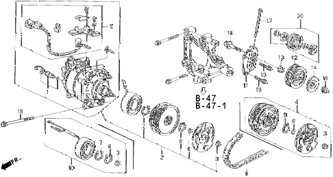 1994 civic VX 3 DOOR 5MT A/C COMPRESSOR (HADSYS) diagram 1994 civic VX 3 DOOR 5MT A/C COMPRESSOR (HADSYS) diagram