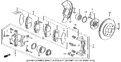 1995 civic LX(ABS) 4 DOOR 5MT FRONT BRAKE (3) diagram 1995 civic LX(ABS) 4 DOOR 5MT FRONT BRAKE (3) diagram