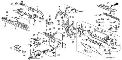 1994 civic LX 4 DOOR 4AT INSTRUMENT PANEL GARNISH (2) diagram 1994 civic LX 4 DOOR 4AT INSTRUMENT PANEL GARNISH (2) diagram