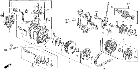 1995 civic EX(ABS) 4 DOOR 5MT A/C COMPRESSOR (SANDEN) (3) diagram 1995 civic EX(ABS) 4 DOOR 5MT A/C COMPRESSOR (SANDEN) (3) diagram