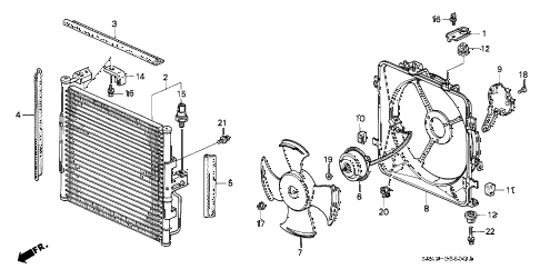 1994 civic EX(ABS) 4 DOOR 4AT A/C AIR CONDITIONER (CONDENSER) diagram 1994 civic EX(ABS) 4 DOOR 4AT A/C AIR CONDITIONER (CONDENSER) diagram