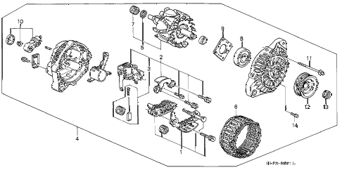 1993 civic DX 4 DOOR 5MT ALTERNATOR (MITSUBISHI) (2) diagram 1993 civic DX 4 DOOR 5MT ALTERNATOR (MITSUBISHI) (2) diagram