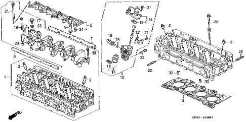 1995 civic EX(ABS) 4 DOOR 5MT CYLINDER HEAD (2) diagram 1995 civic EX(ABS) 4 DOOR 5MT CYLINDER HEAD (2) diagram