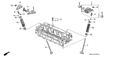 1993 civic EX(ABS) 4 DOOR 5MT VALVE - ROCKER ARM (2) diagram 1993 civic EX(ABS) 4 DOOR 5MT VALVE - ROCKER ARM (2) diagram