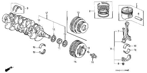 1995 civic LX 4 DOOR 5MT CRANKSHAFT - PISTON diagram 1995 civic LX 4 DOOR 5MT CRANKSHAFT - PISTON diagram