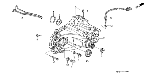 1995 civic DX 4 DOOR 5MT MT TRANSMISSION HOUSING diagram 1995 civic DX 4 DOOR 5MT MT TRANSMISSION HOUSING diagram