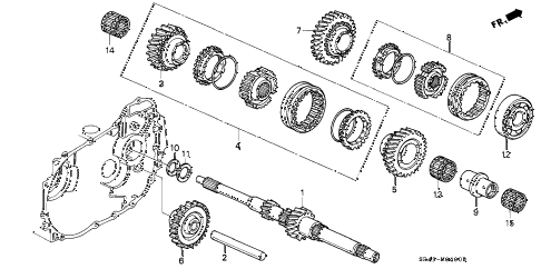 1995 civic LX(ABS) 4 DOOR 5MT MT MAINSHAFT diagram 1995 civic LX(ABS) 4 DOOR 5MT MT MAINSHAFT diagram