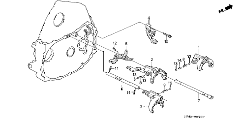 1993 civic DX 4 DOOR 5MT MT SHIFT FORK - FORK SHAFT diagram 1993 civic DX 4 DOOR 5MT MT SHIFT FORK - FORK SHAFT diagram