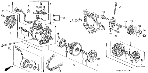 1993 civic LX 4 DOOR 5MT A/C COMPRESSOR (SANDEN) (2) diagram 1993 civic LX 4 DOOR 5MT A/C COMPRESSOR (SANDEN) (2) diagram