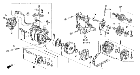 1994 civic LX 4 DOOR 4AT A/C COMPRESSOR (SANDEN) (3) diagram 1994 civic LX 4 DOOR 4AT A/C COMPRESSOR (SANDEN) (3) diagram