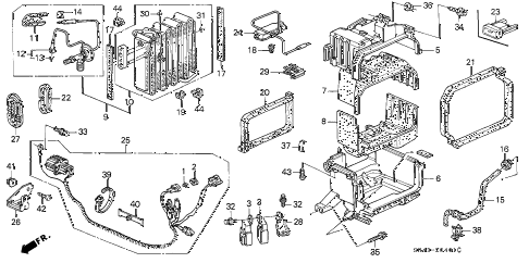 1995 civic DX 4 DOOR 5MT A/C UNIT (2) diagram 1995 civic DX 4 DOOR 5MT A/C UNIT (2) diagram