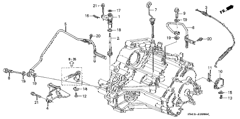 1993 civic EX-S 2 DOOR 4AT AT CONTROL LEVER diagram 1993 civic EX-S 2 DOOR 4AT AT CONTROL LEVER diagram