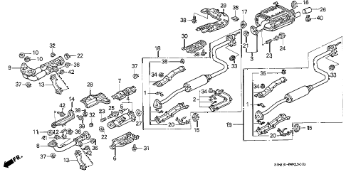 1994 civic EX 2 DOOR 5MT EXHAUST PIPE diagram 1994 civic EX 2 DOOR 5MT EXHAUST PIPE diagram