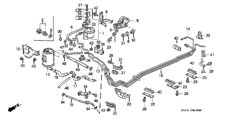 1994 civic EX 2 DOOR 4AT FUEL PIPE (1) diagram 1994 civic EX 2 DOOR 4AT FUEL PIPE (1) diagram