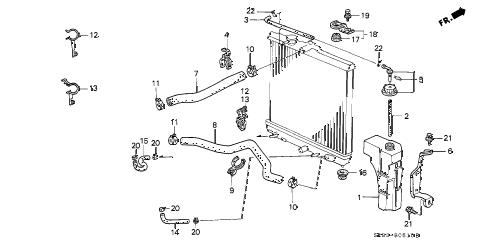 1995 civic EX(ABS) 2 DOOR 5MT RADIATOR HOSE diagram 1995 civic EX(ABS) 2 DOOR 5MT RADIATOR HOSE diagram