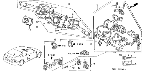 1994 civic EX 2 DOOR 5MT COMBINATION SWITCH diagram 1994 civic EX 2 DOOR 5MT COMBINATION SWITCH diagram