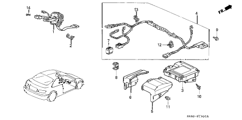 1994 civic DX 2 DOOR 5MT SRS UNIT (2) diagram 1994 civic DX 2 DOOR 5MT SRS UNIT (2) diagram
