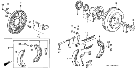 1994 civic DX 2 DOOR 5MT REAR BRAKE diagram 1994 civic DX 2 DOOR 5MT REAR BRAKE diagram