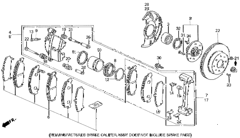 1995 civic DX 2 DOOR 5MT FRONT BRAKE (1) diagram 1995 civic DX 2 DOOR 5MT FRONT BRAKE (1) diagram