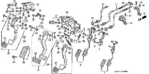 1994 civic EX 2 DOOR 4AT PEDAL diagram 1994 civic EX 2 DOOR 4AT PEDAL diagram