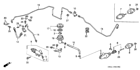 1994 civic EX(ABS) 2 DOOR 5MT CLUTCH MASTER CYLINDER diagram 1994 civic EX(ABS) 2 DOOR 5MT CLUTCH MASTER CYLINDER diagram