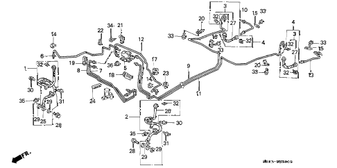 1994 civic DX 2 DOOR 5MT BRAKE LINES (1) diagram 1994 civic DX 2 DOOR 5MT BRAKE LINES (1) diagram