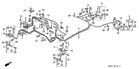1995 civic EX(ABS) 2 DOOR 5MT BRAKE LINES (2) diagram 1995 civic EX(ABS) 2 DOOR 5MT BRAKE LINES (2) diagram
