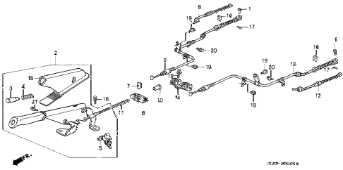 1994 civic EX 2 DOOR 5MT PARKING BRAKE diagram 1994 civic EX 2 DOOR 5MT PARKING BRAKE diagram