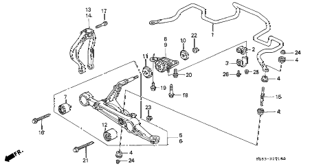 1995 civic EX(ABS) 2 DOOR 5MT FRONT LOWER ARM diagram 1995 civic EX(ABS) 2 DOOR 5MT FRONT LOWER ARM diagram