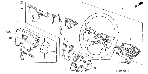 1994 civic DX 2 DOOR 5MT STEERING WHEEL (SRS) diagram 1994 civic DX 2 DOOR 5MT STEERING WHEEL (SRS) diagram