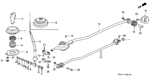 1994 civic DX 2 DOOR 5MT SHIFT LEVER diagram 1994 civic DX 2 DOOR 5MT SHIFT LEVER diagram