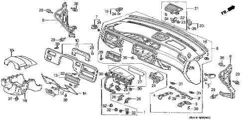 1995 civic DX 2 DOOR 5MT INSTRUMENT PANEL diagram 1995 civic DX 2 DOOR 5MT INSTRUMENT PANEL diagram