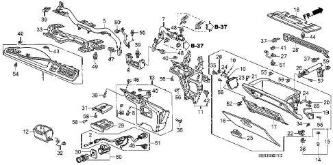 1993 civic EX-S 2 DOOR 4AT INSTRUMENT PANEL GARNISH (2) diagram 1993 civic EX-S 2 DOOR 4AT INSTRUMENT PANEL GARNISH (2) diagram