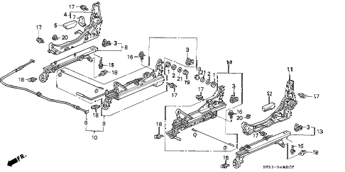 1995 civic EX 2 DOOR 4AT FRONT SEAT COMPONENTS diagram 1995 civic EX 2 DOOR 4AT FRONT SEAT COMPONENTS diagram