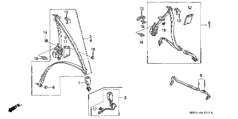 1993 civic DX 2 DOOR 5MT SEAT BELT diagram 1993 civic DX 2 DOOR 5MT SEAT BELT diagram