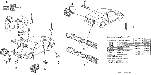 1994 civic EX 2 DOOR 4AT EMBLEMS diagram 1994 civic EX 2 DOOR 4AT EMBLEMS diagram