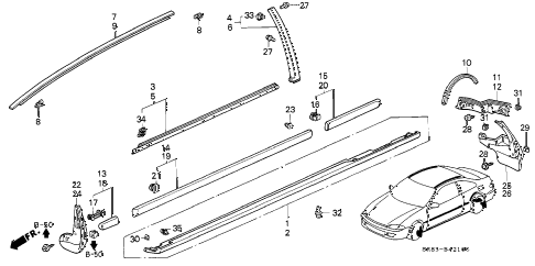 1993 civic DX 2 DOOR 5MT MOLDING - PROTECTOR diagram 1993 civic DX 2 DOOR 5MT MOLDING - PROTECTOR diagram
