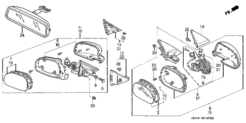 1993 civic DX 2 DOOR 5MT MIRROR diagram 1993 civic DX 2 DOOR 5MT MIRROR diagram