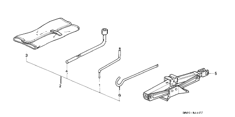 1994 civic EX(ABS) 2 DOOR 4AT TOOLS - JACK diagram 1994 civic EX(ABS) 2 DOOR 4AT TOOLS - JACK diagram