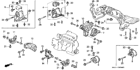 1995 civic EX 2 DOOR 5MT MT ENGINE MOUNT diagram 1995 civic EX 2 DOOR 5MT MT ENGINE MOUNT diagram