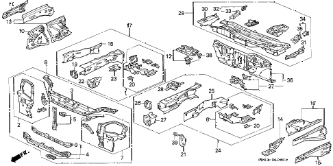 1995 civic EX(ABS) 2 DOOR 4AT BODY STRUCTURE (1) diagram 1995 civic EX(ABS) 2 DOOR 4AT BODY STRUCTURE (1) diagram