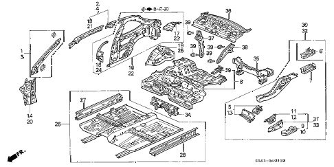 1995 civic EX(ABS) 2 DOOR 4AT BODY STRUCTURE (2) diagram 1995 civic EX(ABS) 2 DOOR 4AT BODY STRUCTURE (2) diagram
