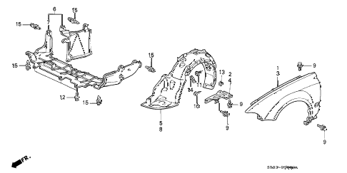 1994 civic DX 2 DOOR 5MT FRONT FENDER diagram 1994 civic DX 2 DOOR 5MT FRONT FENDER diagram