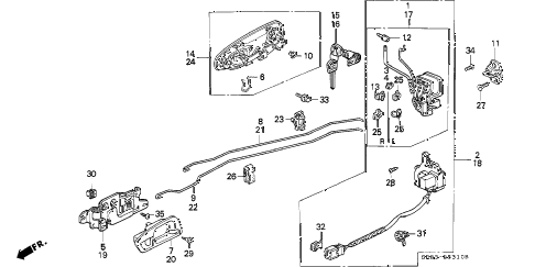 1995 civic EX(ABS) 2 DOOR 4AT DOOR LOCK diagram 1995 civic EX(ABS) 2 DOOR 4AT DOOR LOCK diagram